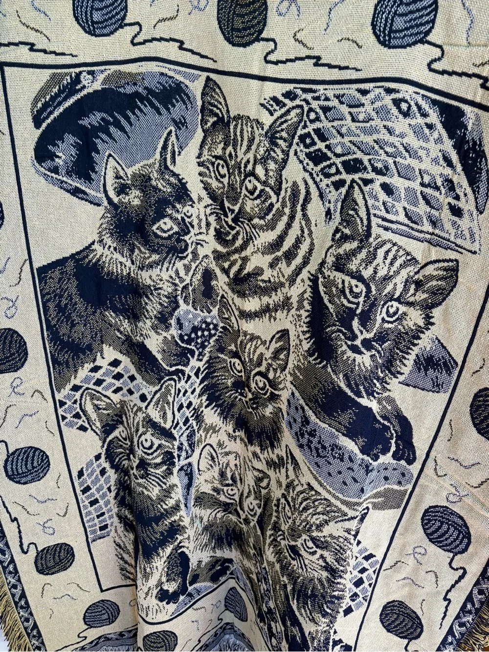 Vintage Cat Throw Blanket